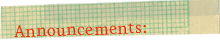 Announcements