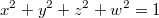 x^2 + y^2 + z^2 + w^2 = 1