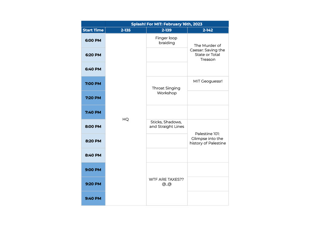 Mit Spring 2024 Schedule Image to u